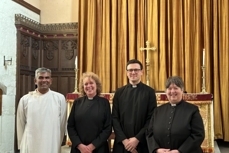 Four colleagues being licensed to new ministries in their local areas and churches